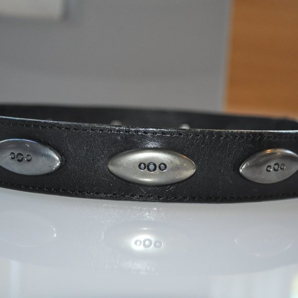 Vintage Black Leather Belt with Studs main image 5